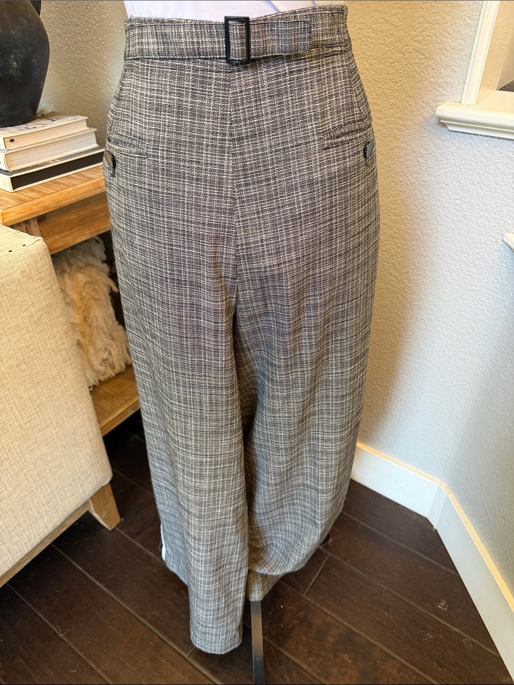 Karl Lagerfeld Paris Pinstripe High Waist Wide Leg Trousers Size 14 - Picture 5 of 8